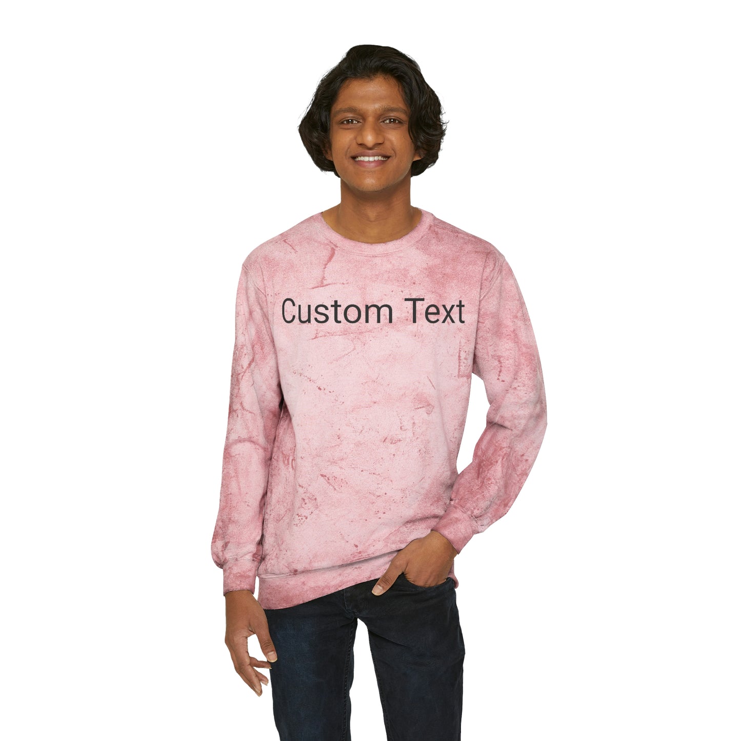 Customize Text or Design Unisex Color Blast Crewneck Sweatshirt