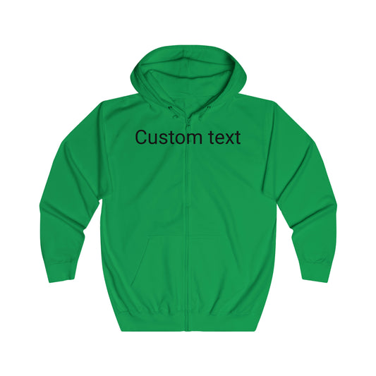 Custom Text or Design Unisex Full Zip Hoodie