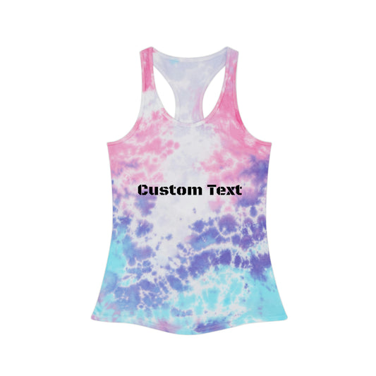 Customize Text or Design Tie Dye Racerback Tank Top