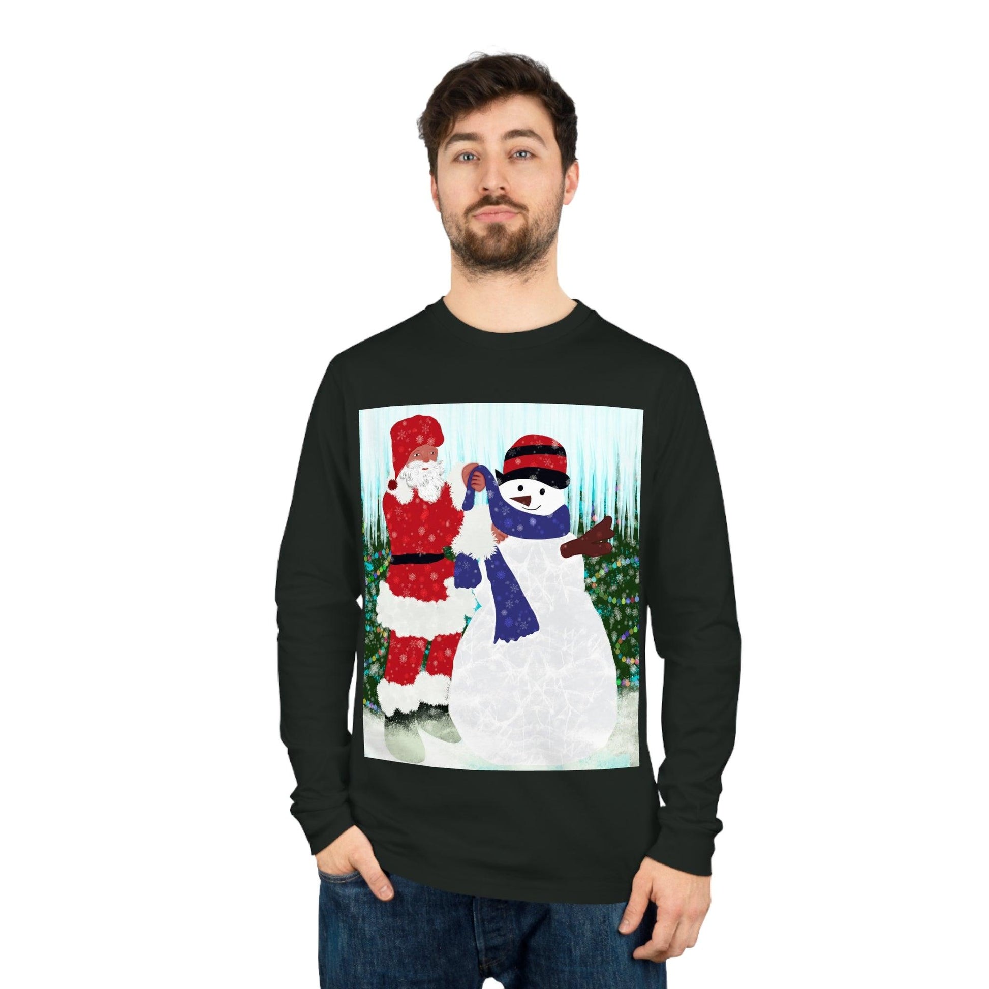 Christmas snowman Unisex Shifts Dry Organic Long Sleeve Tee - Mina's Planet