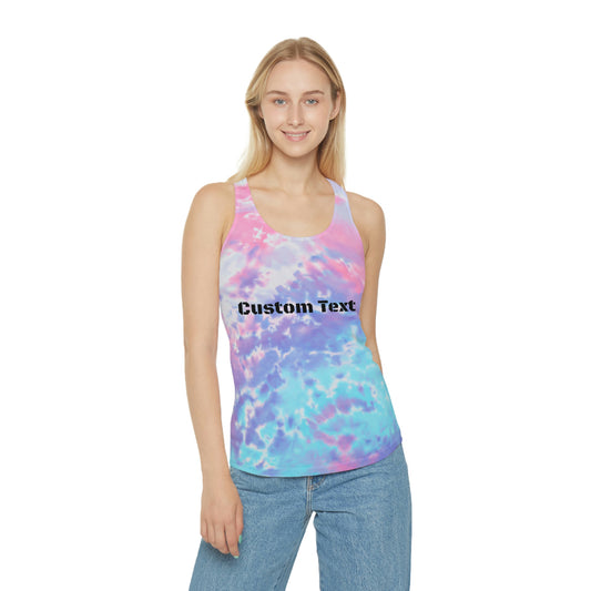 Customize Text or Design Tie Dye Racerback Tank Top