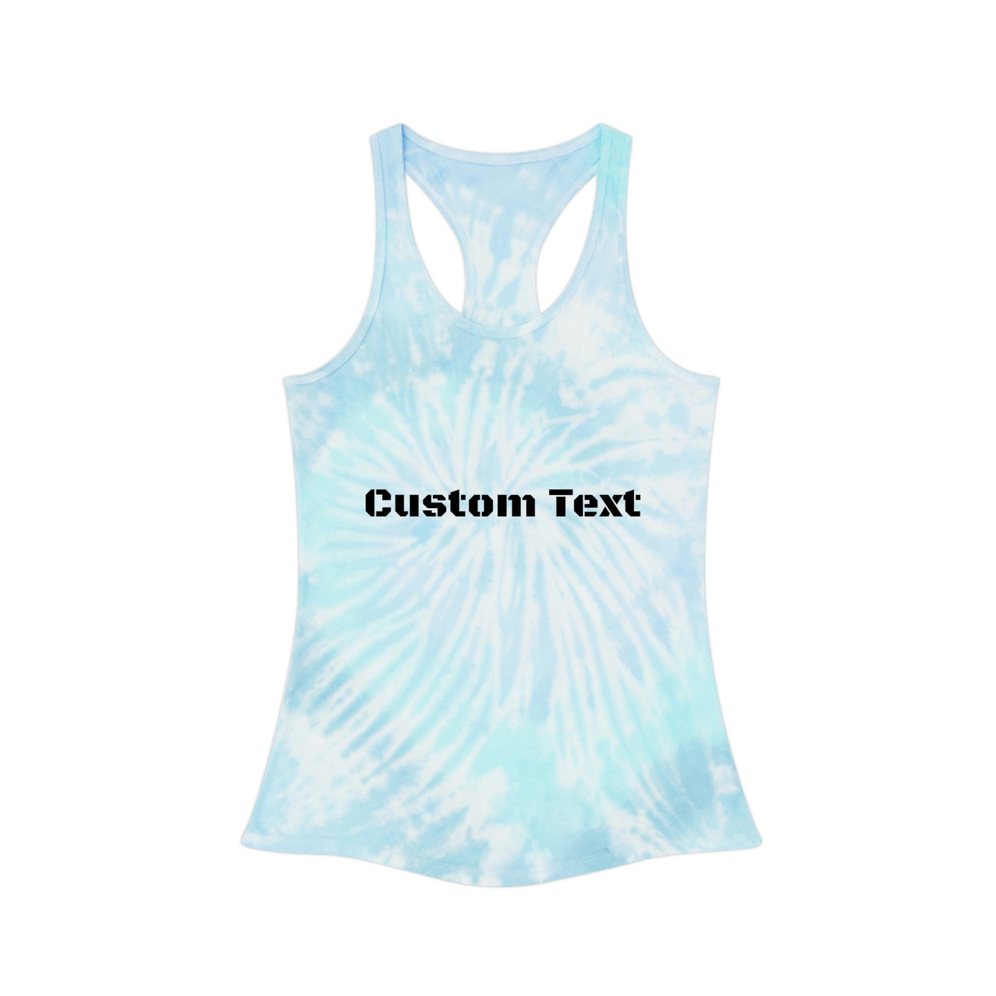 Customize Text or Design Tie Dye Racerback Tank Top