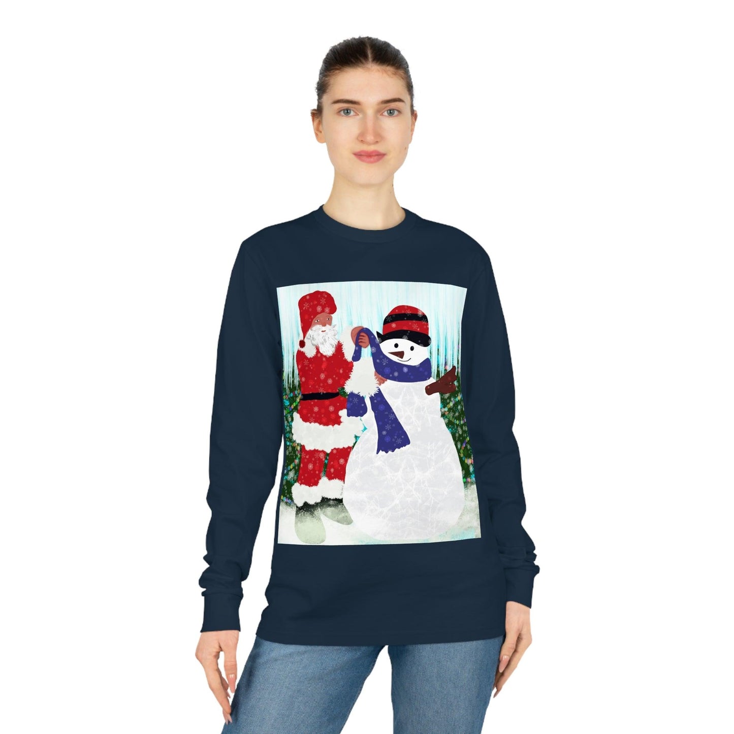 Christmas snowman Unisex Shifts Dry Organic Long Sleeve Tee - Mina's Planet