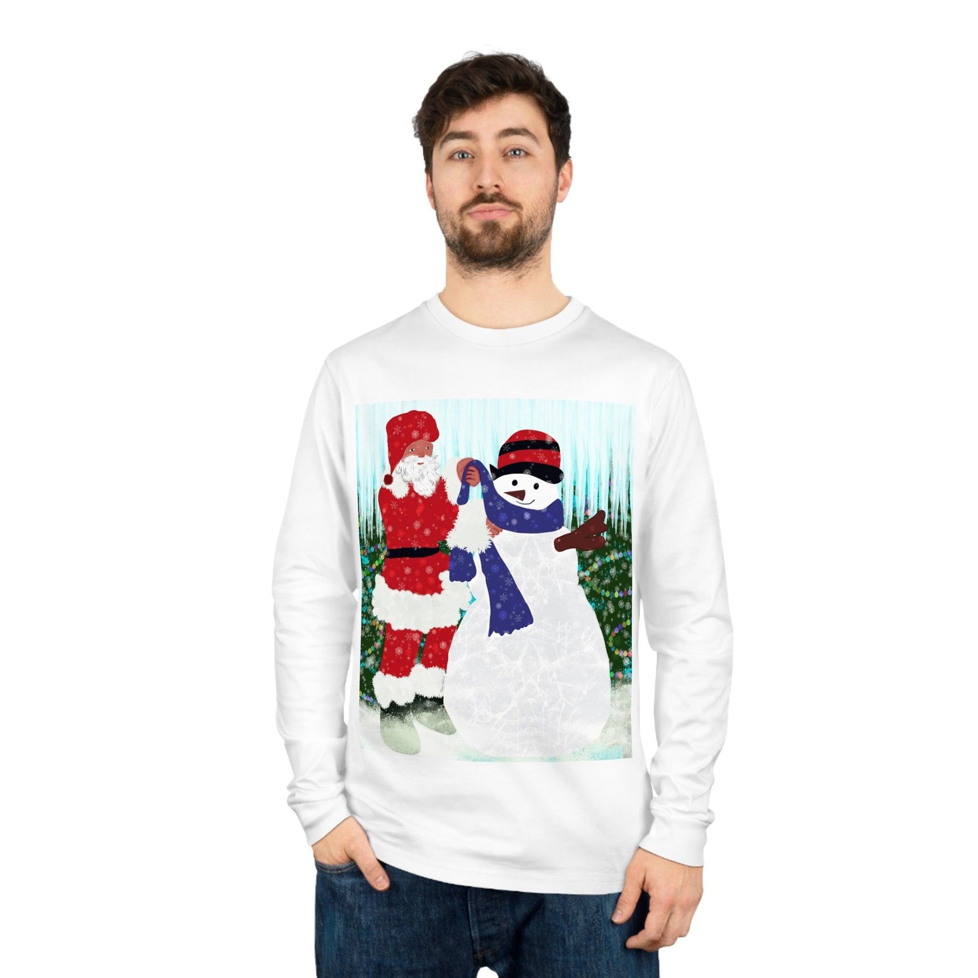 Christmas snowman Unisex Shifts Dry Organic Long Sleeve Tee - Mina's Planet