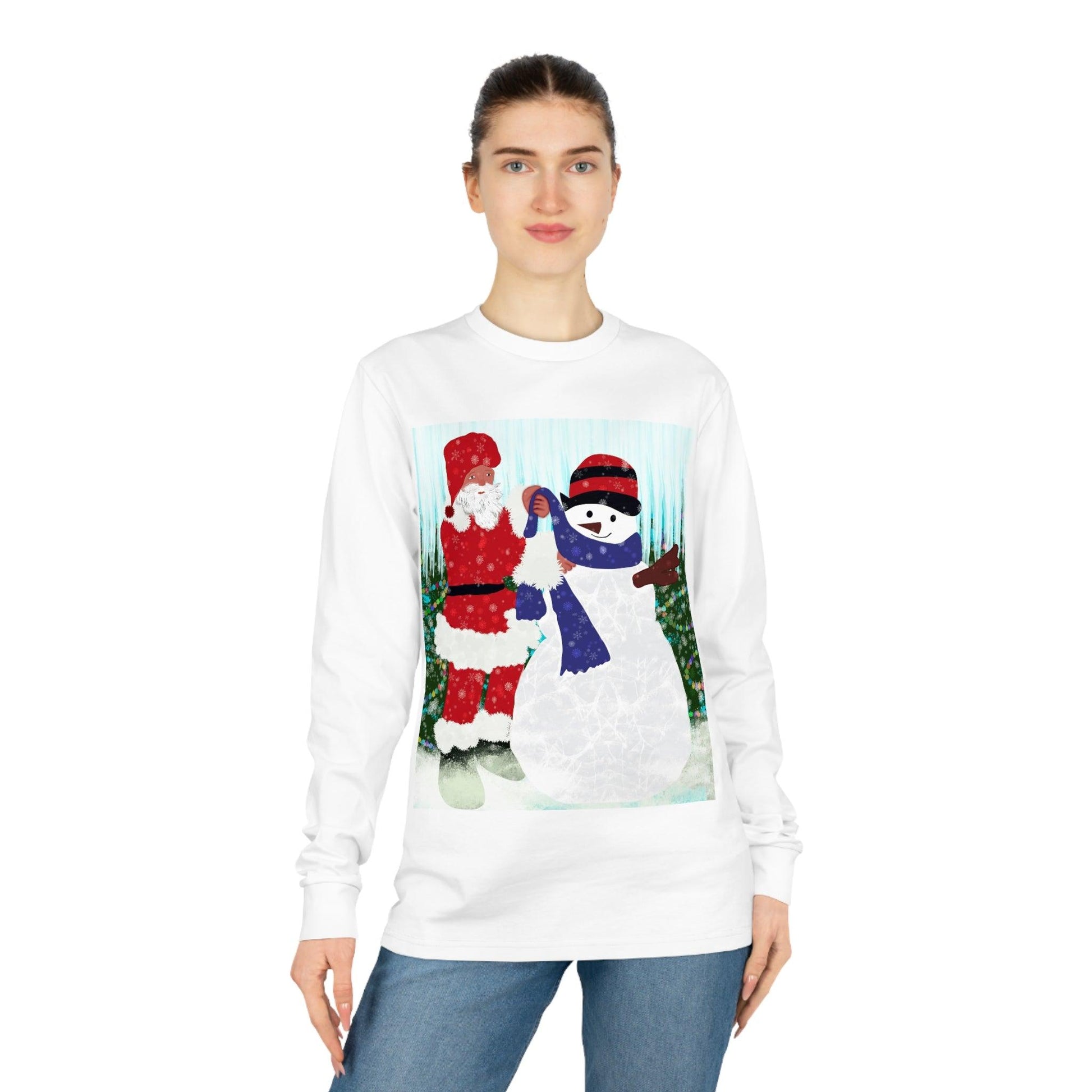 Christmas snowman Unisex Shifts Dry Organic Long Sleeve Tee - Mina's Planet