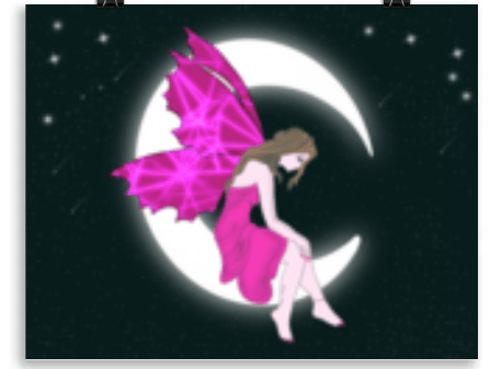 wall Poster of Pink Moon Angel Art - Mina's Planet