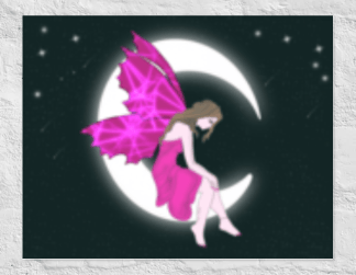 wall Poster of Pink Moon Angel Art - Mina's Planet