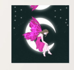 wall Poster of Pink Moon Angel Art - Mina's Planet