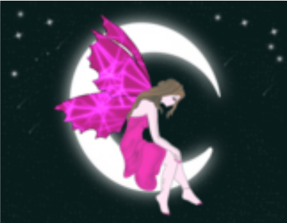 wall Poster of Pink Moon Angel Art - Mina's Planet