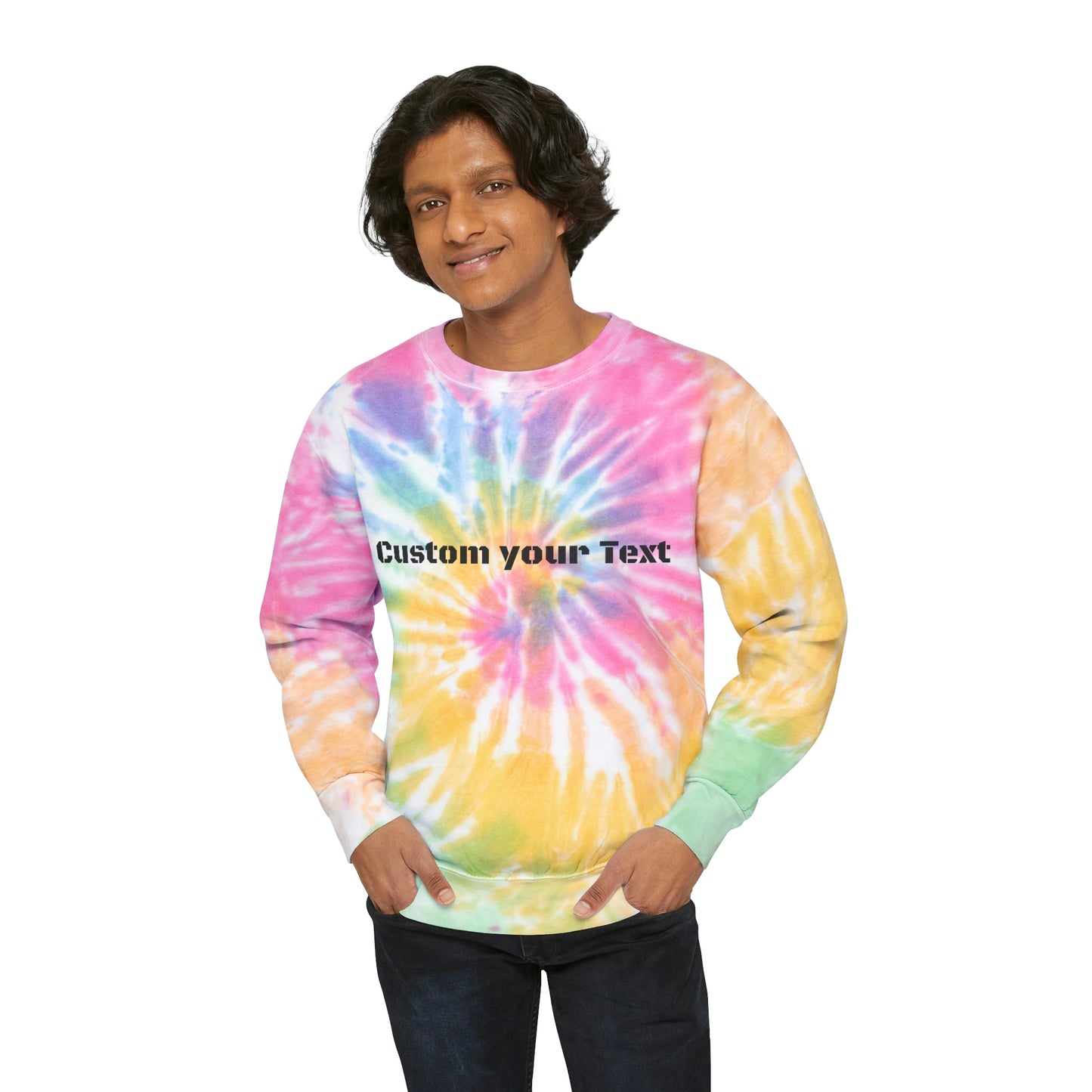 Customize Text or Design Unisex Tie-Dye Sweatshirt