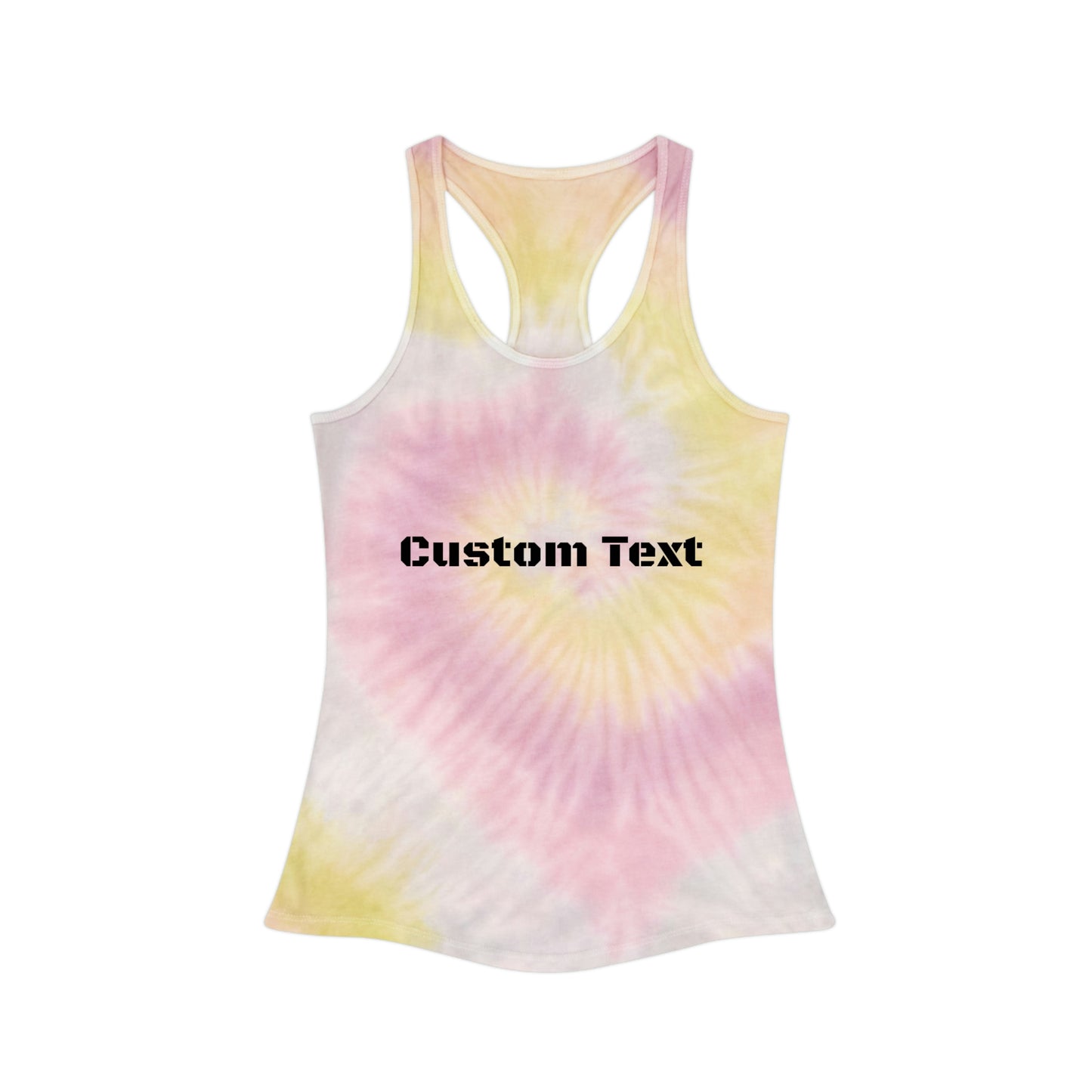 Customize Text or Design Tie Dye Racerback Tank Top