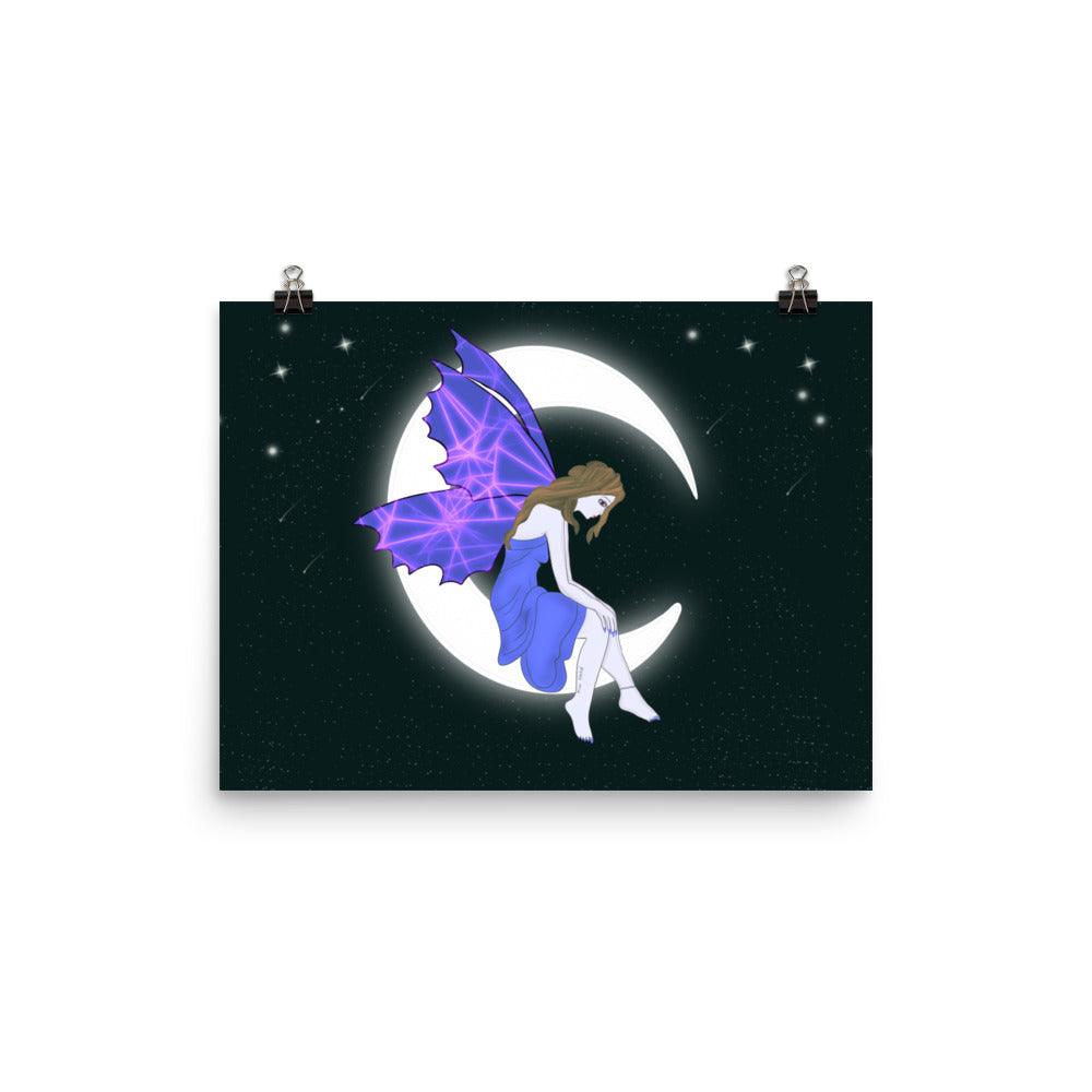 wall Poster of Purple Moon Angel Art - Mina's Planet