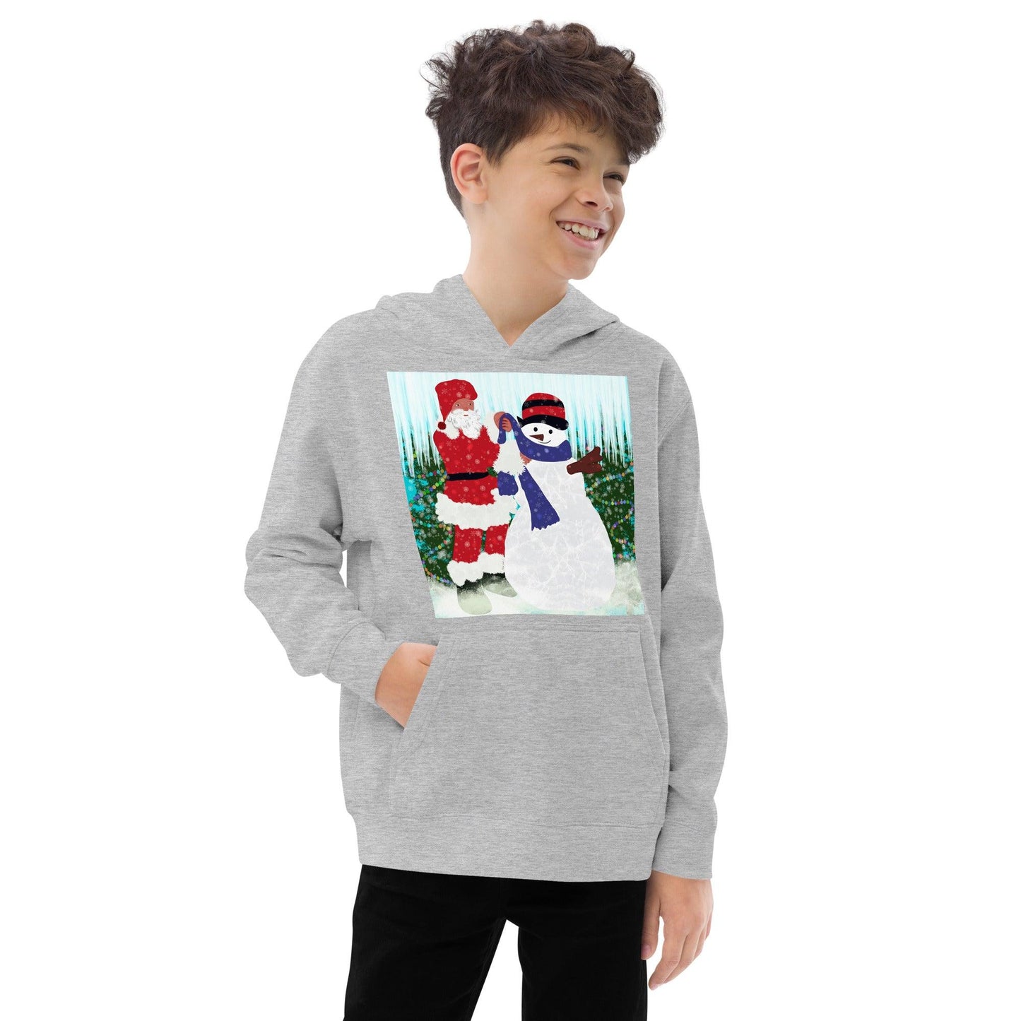 Kids fleece hoodie Christmas Snowman - Mina's Planet