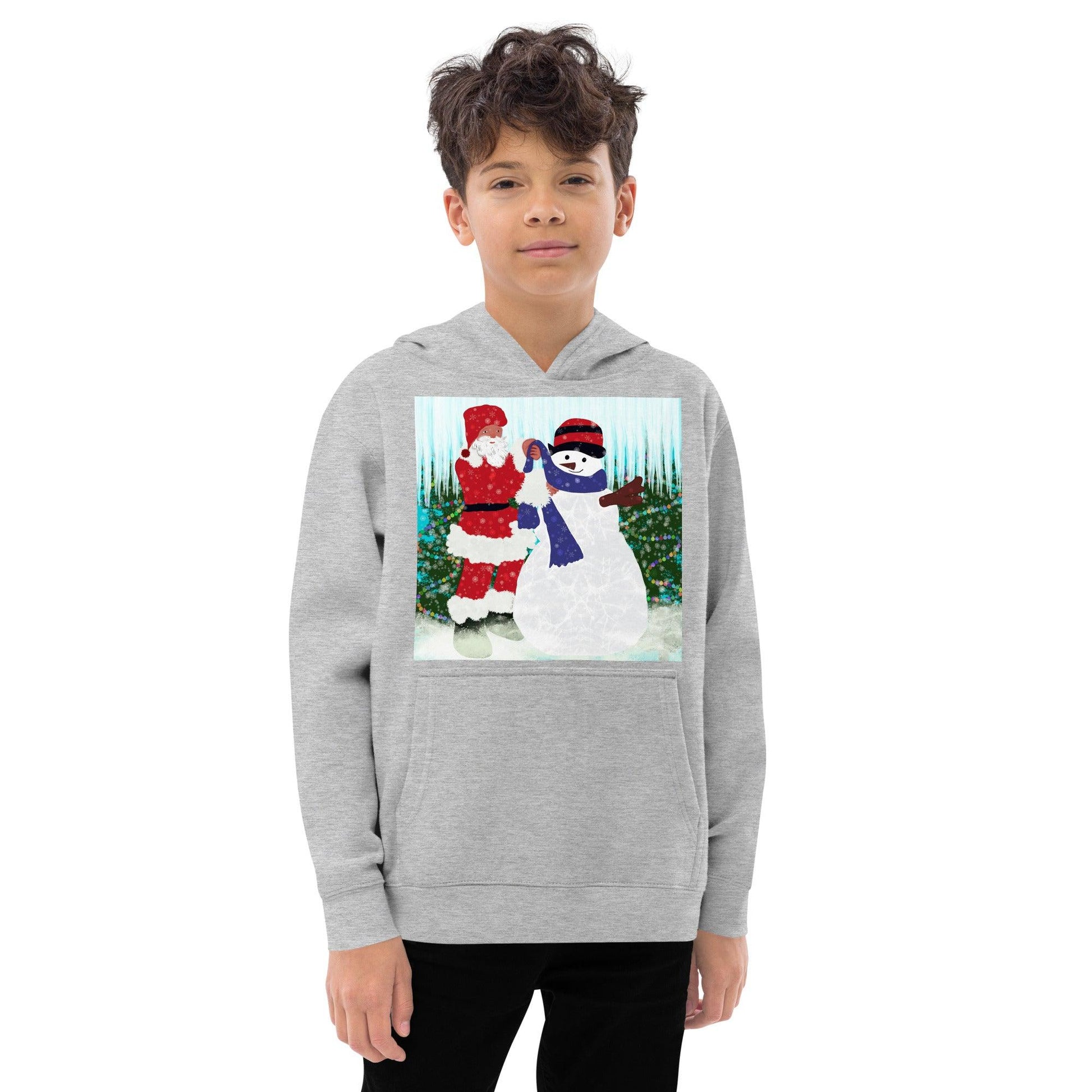 Kids fleece hoodie Christmas Snowman - Mina's Planet