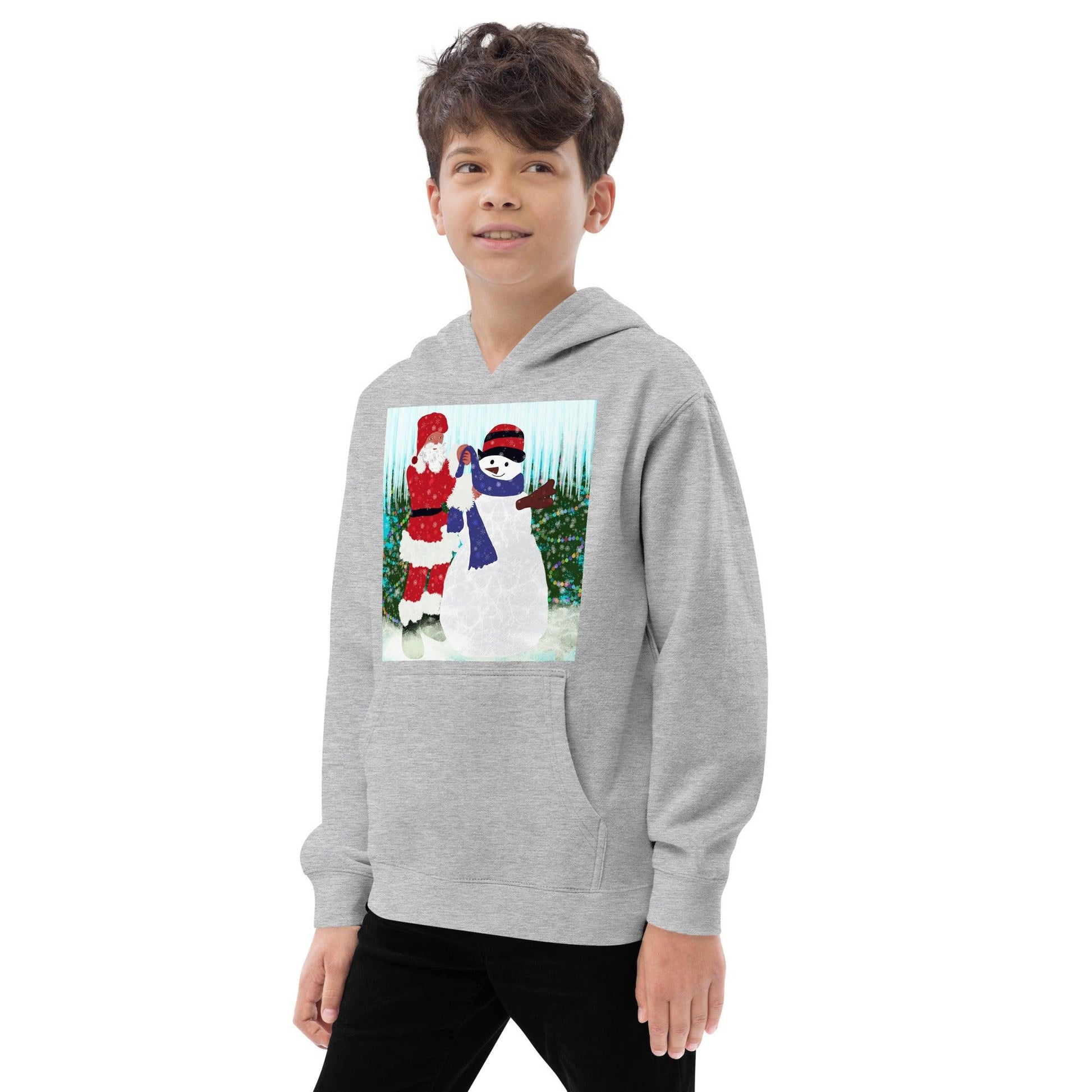 Kids fleece hoodie Christmas Snowman - Mina's Planet