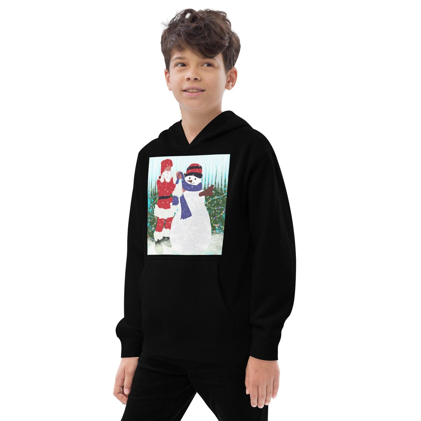 Kids fleece hoodie Christmas Snowman - Mina's Planet