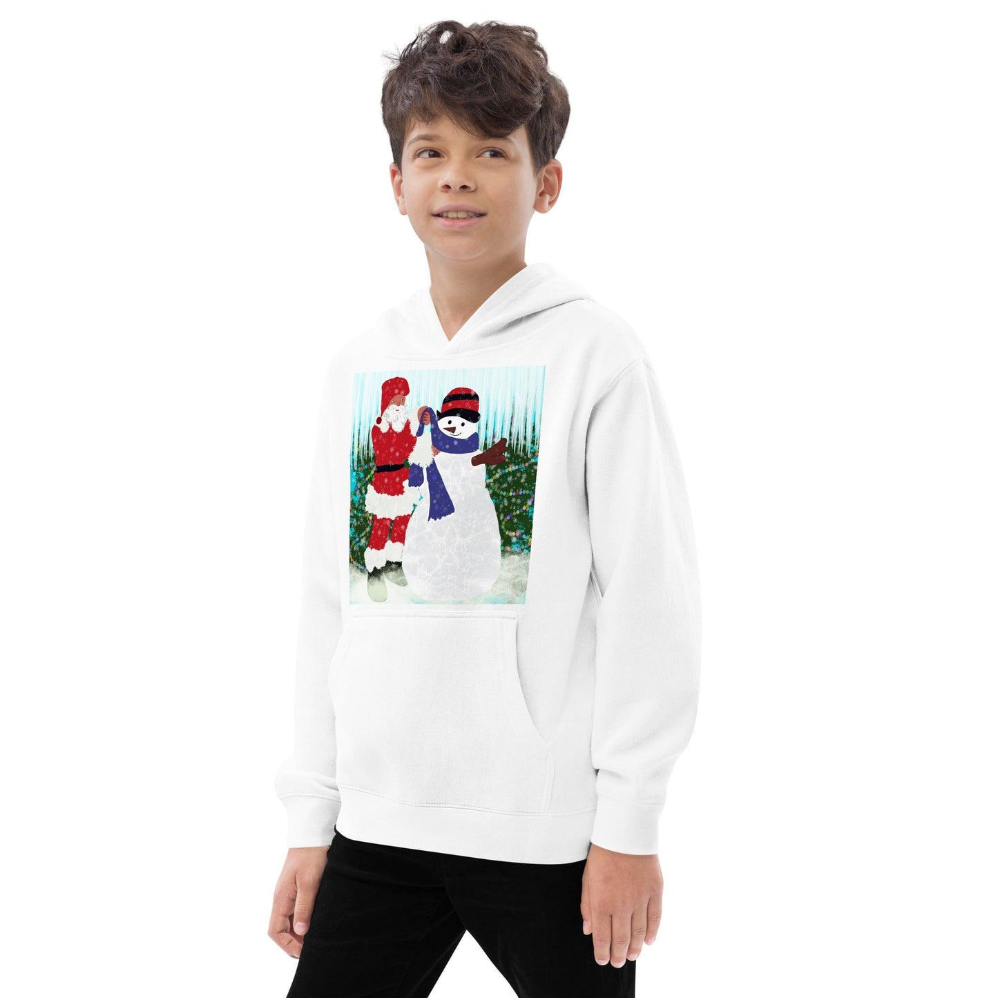 Kids fleece hoodie Christmas Snowman - Mina's Planet