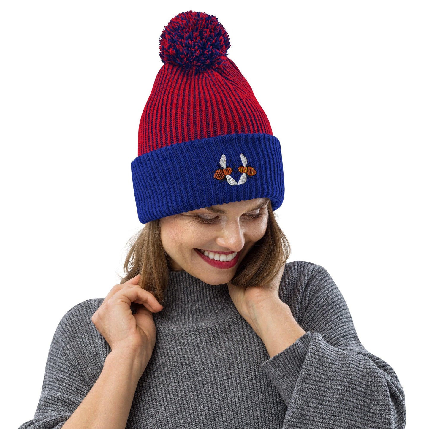 Love Bees Valentines Day Pom-Pom Beanie Hats - Mina's Planet