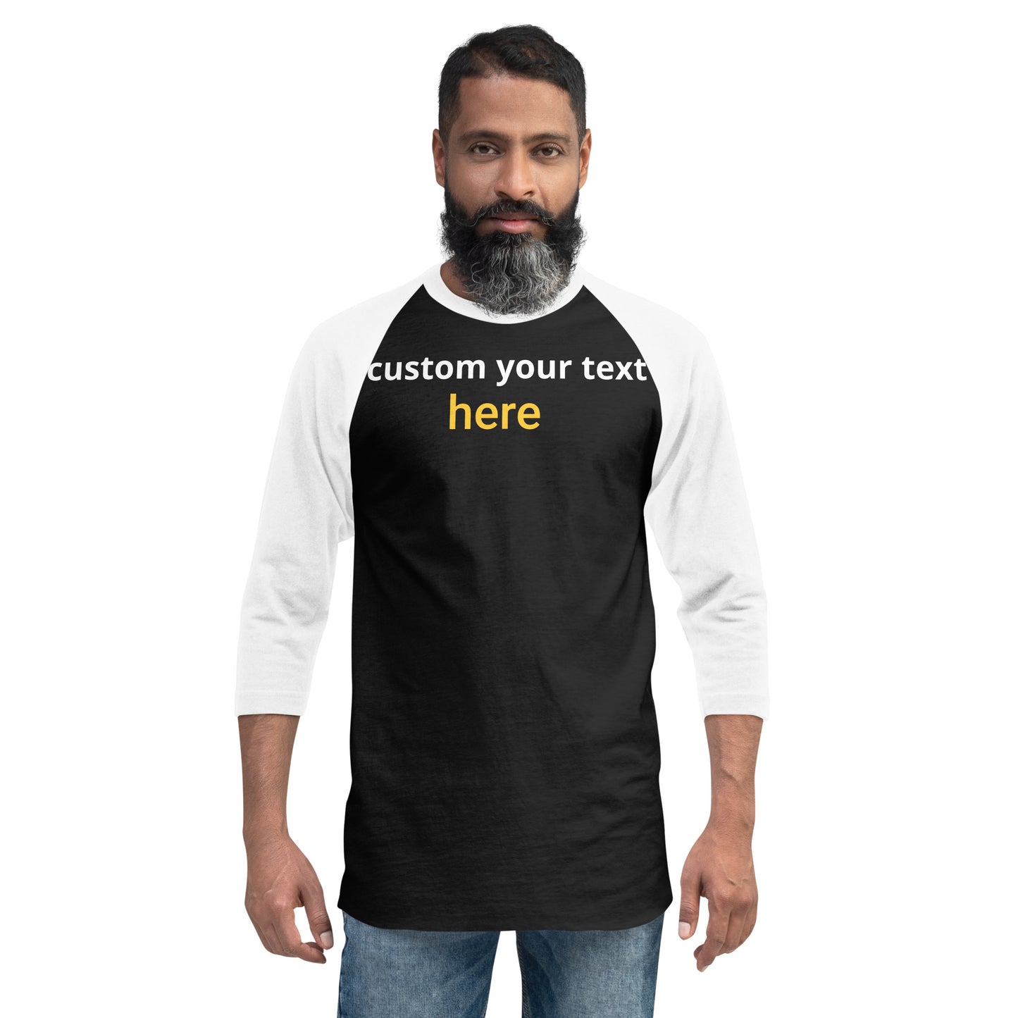 Customize Design Unisex 3/4 sleeve raglan shirt