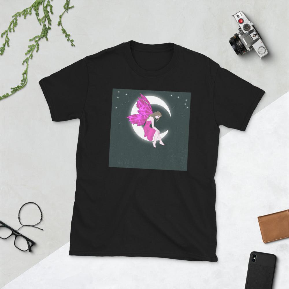 Moon Angel Pink Front Side Short-Sleeve Unisex T-Shirt - Mina's Planet