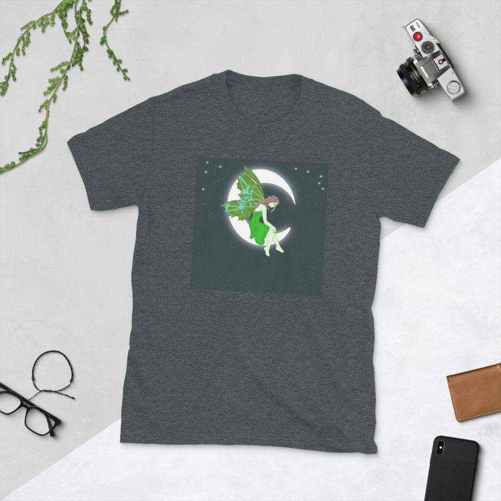 Moon Angel Green Front Side Short-Sleeve Unisex T-Shirt - Mina's Planet