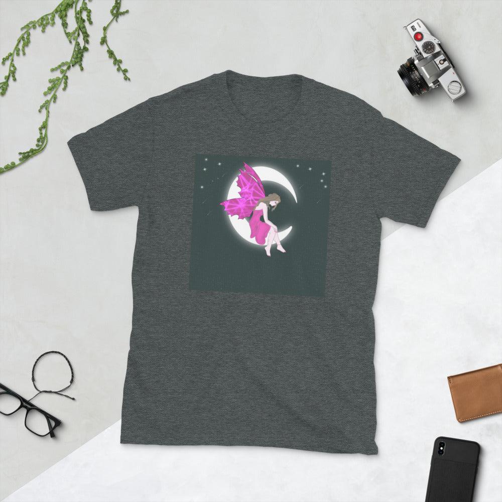 Moon Angel Pink Front Side Short-Sleeve Unisex T-Shirt - Mina's Planet