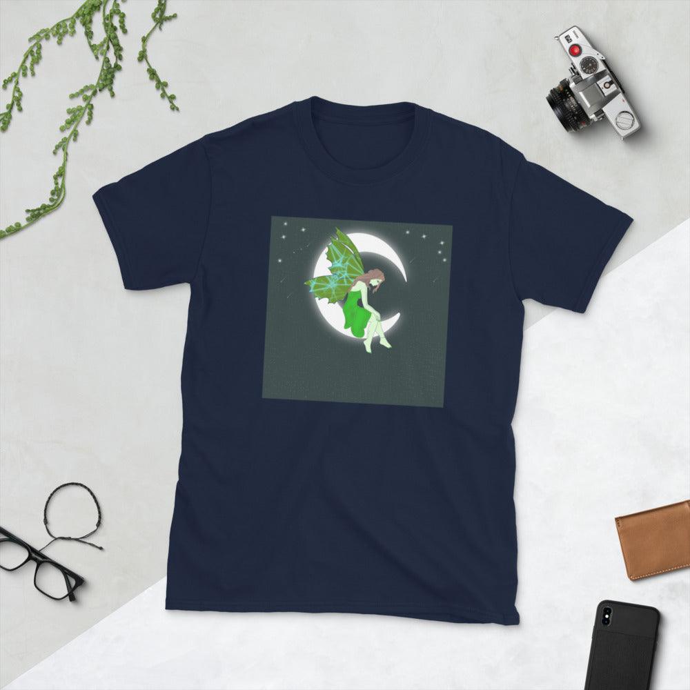 Moon Angel Green Front Side Short-Sleeve Unisex T-Shirt - Mina's Planet