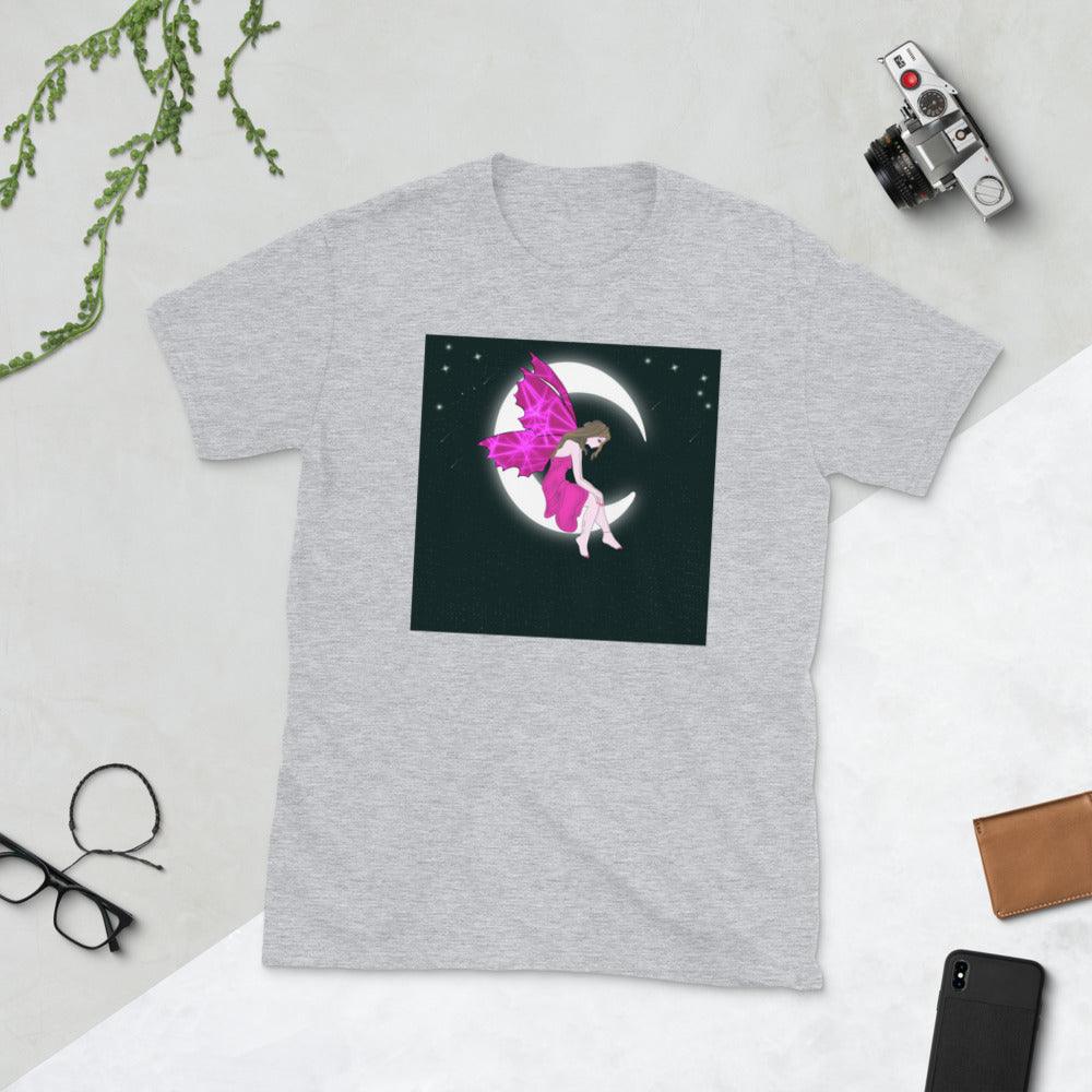 Moon Angel Pink Front Side Short-Sleeve Unisex T-Shirt - Mina's Planet