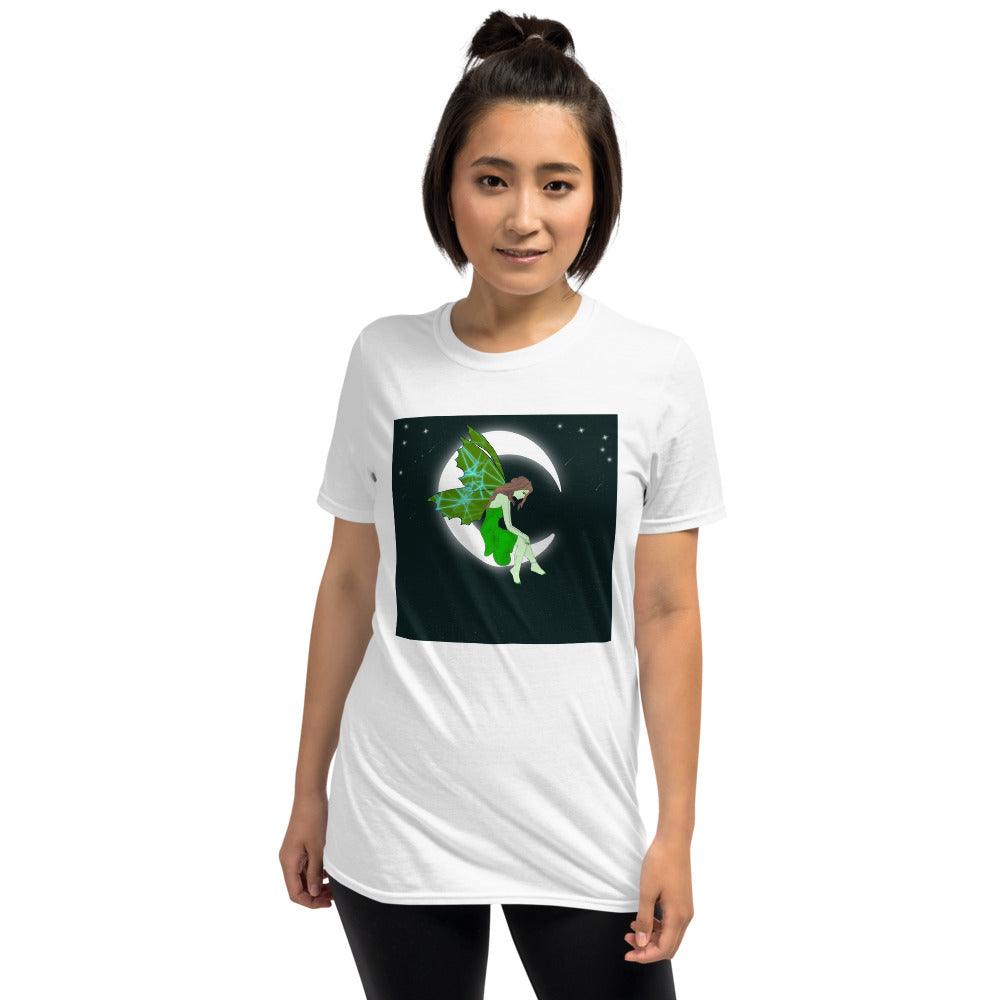 Moon Angel Green Front Side Short-Sleeve Unisex T-Shirt - Mina's Planet