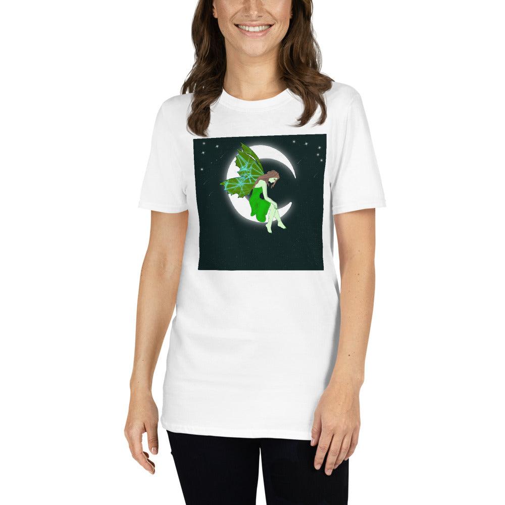 Moon Angel Green Front Side Short-Sleeve Unisex T-Shirt - Mina's Planet