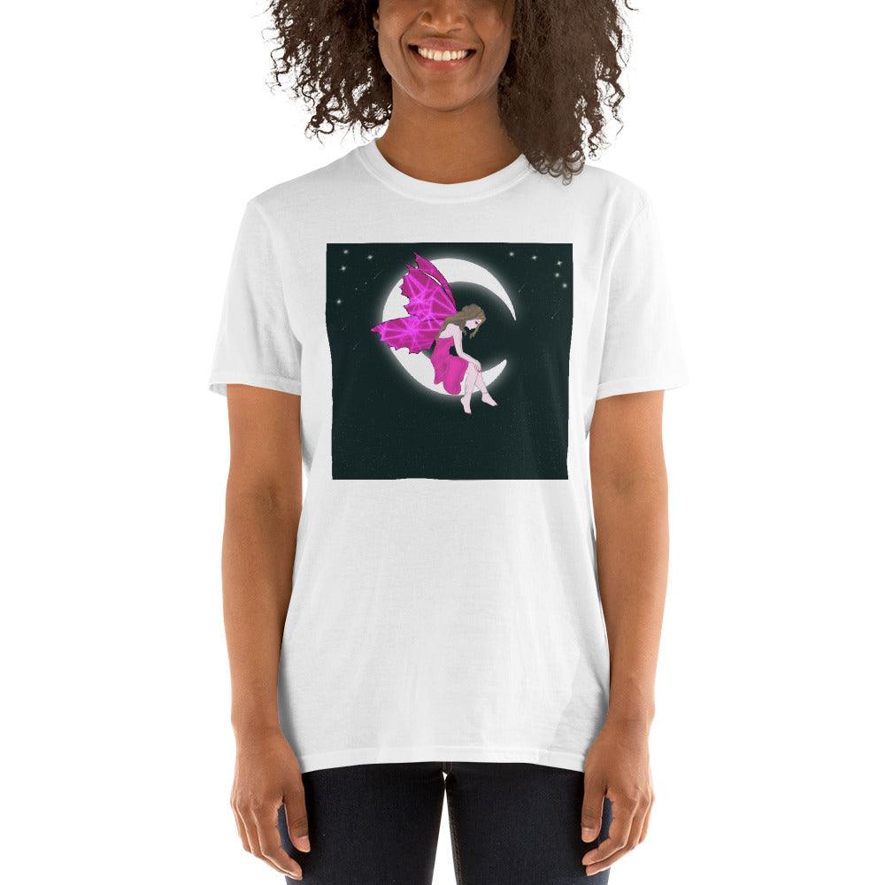 Moon Angel Pink Front Side Short-Sleeve Unisex T-Shirt - Mina's Planet