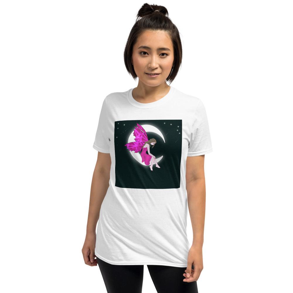 Moon Angel Pink Front Side Short-Sleeve Unisex T-Shirt - Mina's Planet