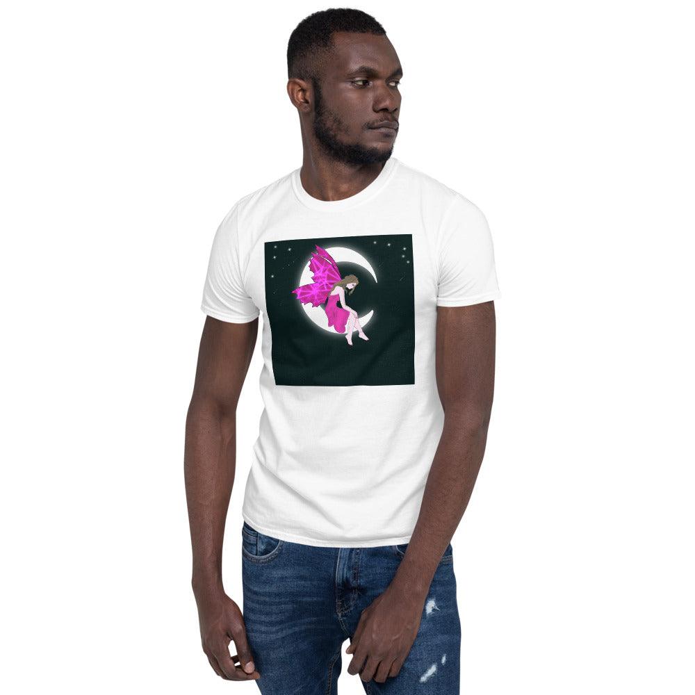 Moon Angel Pink Front Side Short-Sleeve Unisex T-Shirt - Mina's Planet