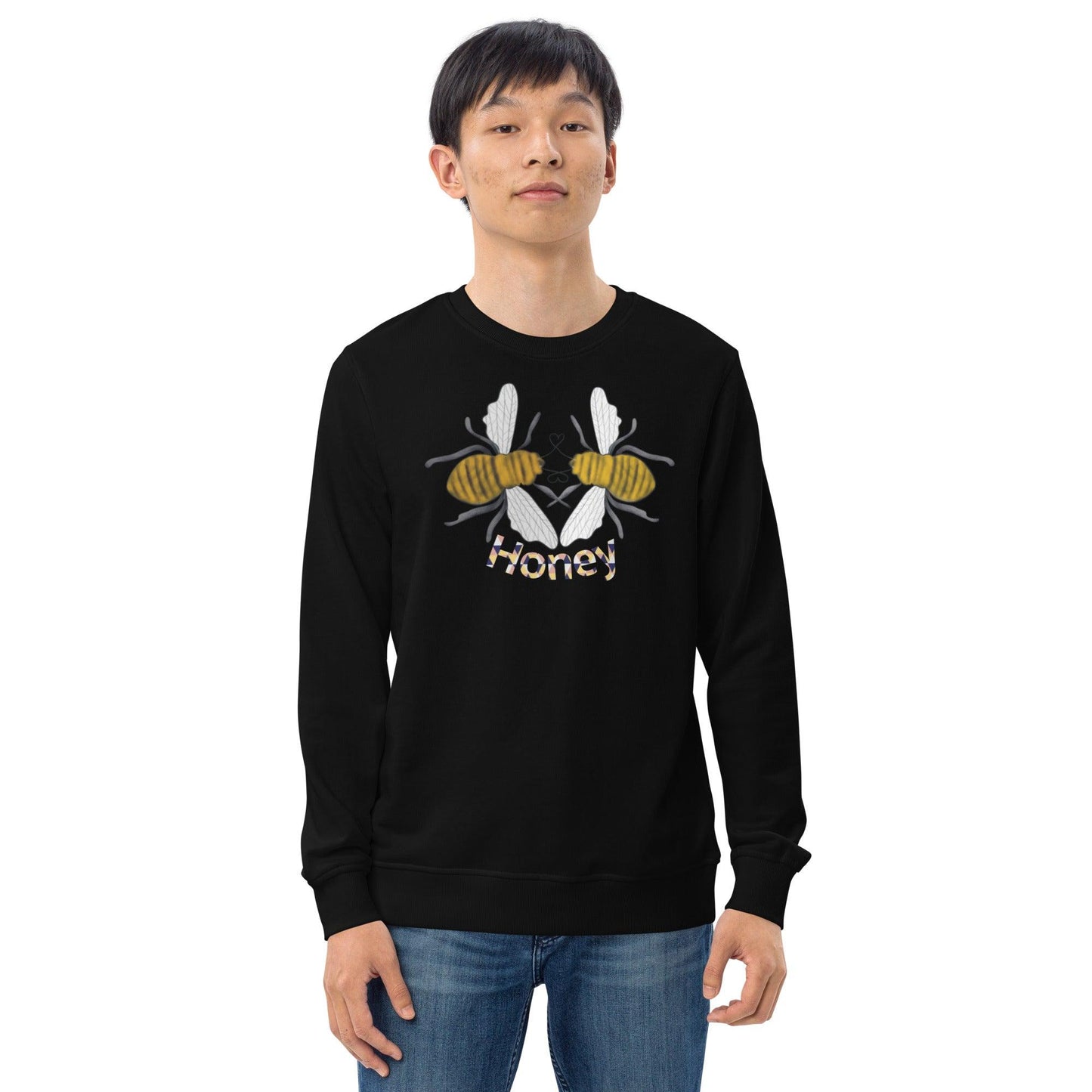 Honey Bee Love Valentines Day Unisex organic sweatshirt - Mina's Planet