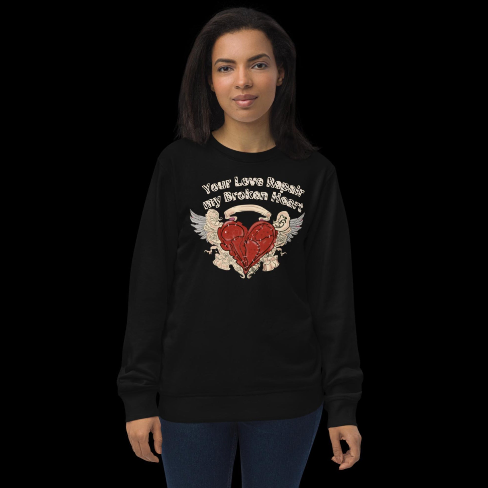 broken Heart Repair valentines day Unisex organic sweatshirt - Mina's Planet