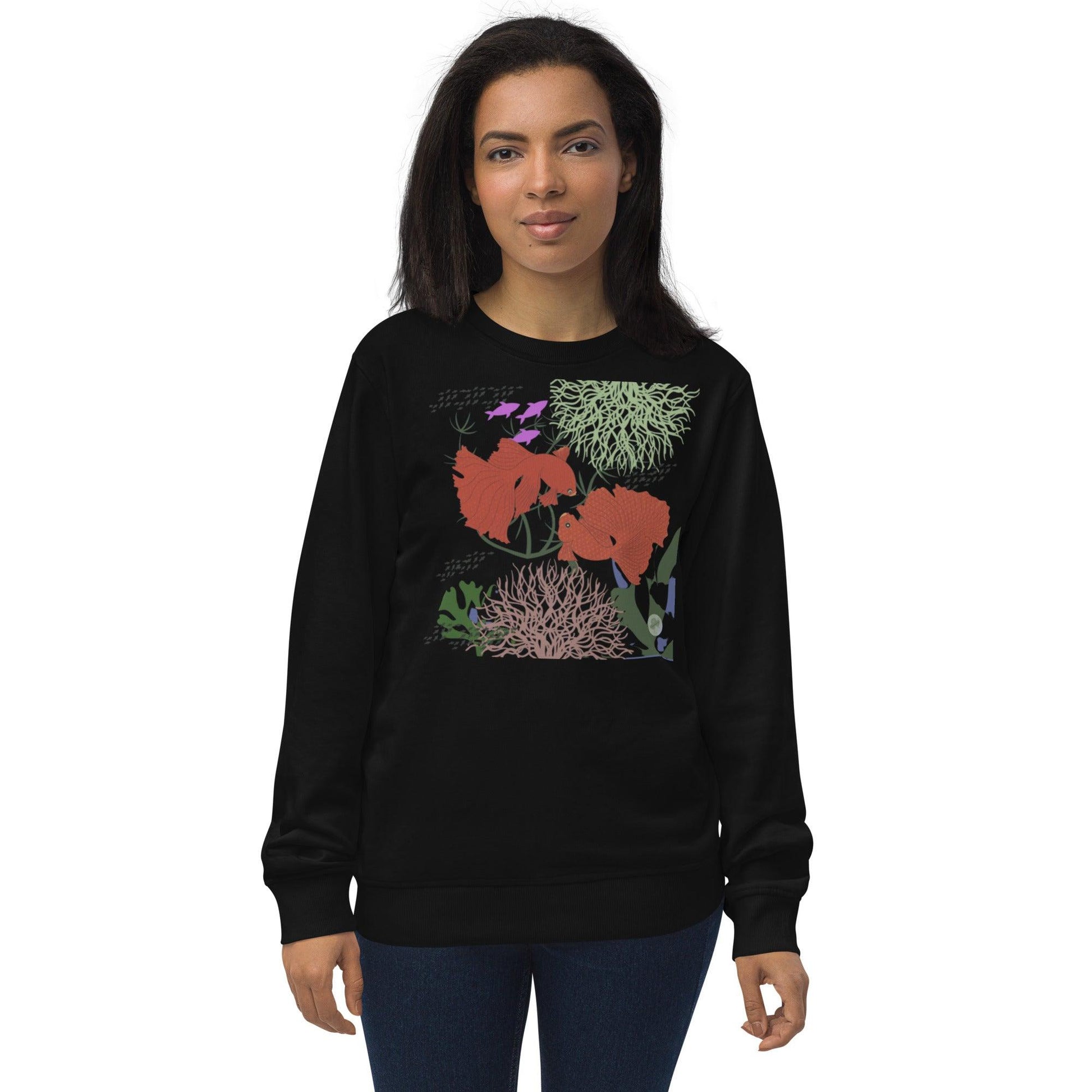 Fishes Love Valentines Day Unisex organic sweatshirt - Mina's Planet