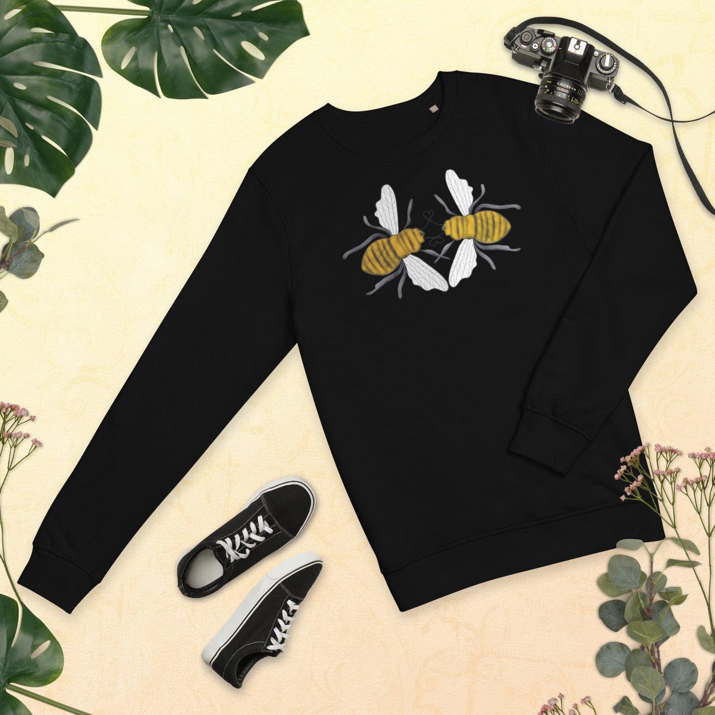 Bees Love valentines day Unisex organic sweatshirt - Mina's Planet