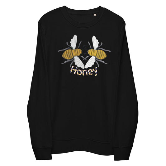 Honey Bee Love Valentines Day Unisex organic sweatshirt - Mina's Planet