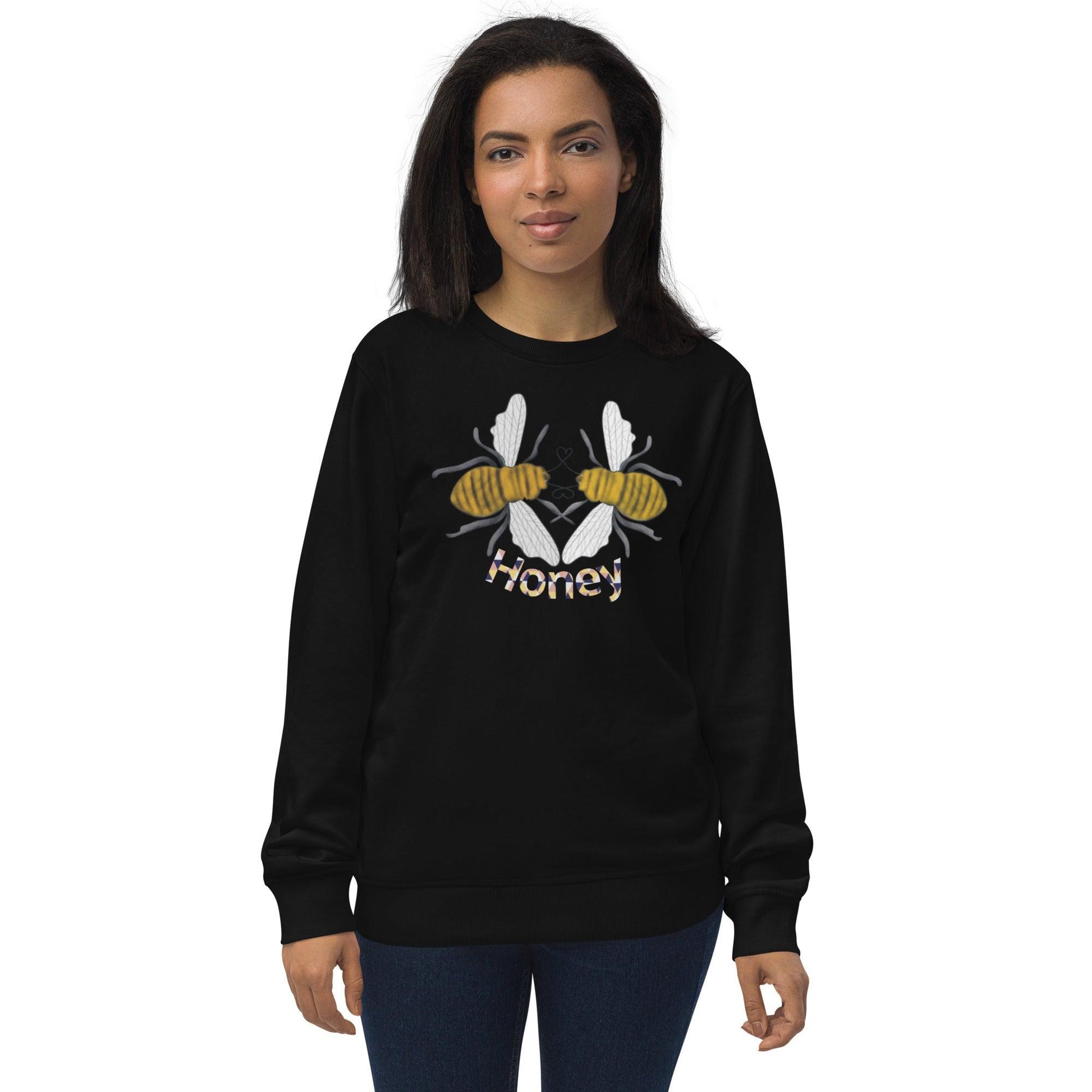 Honey Bee Love Valentines Day Unisex organic sweatshirt - Mina's Planet