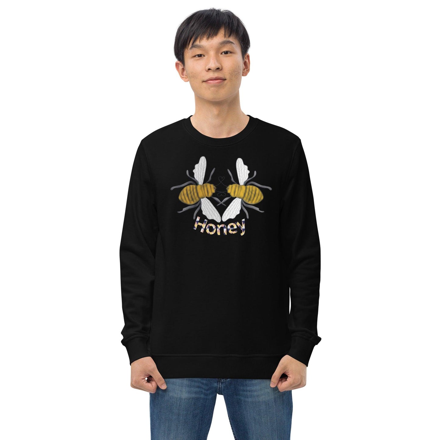 Honey Bee Love Valentines Day Unisex organic sweatshirt - Mina's Planet