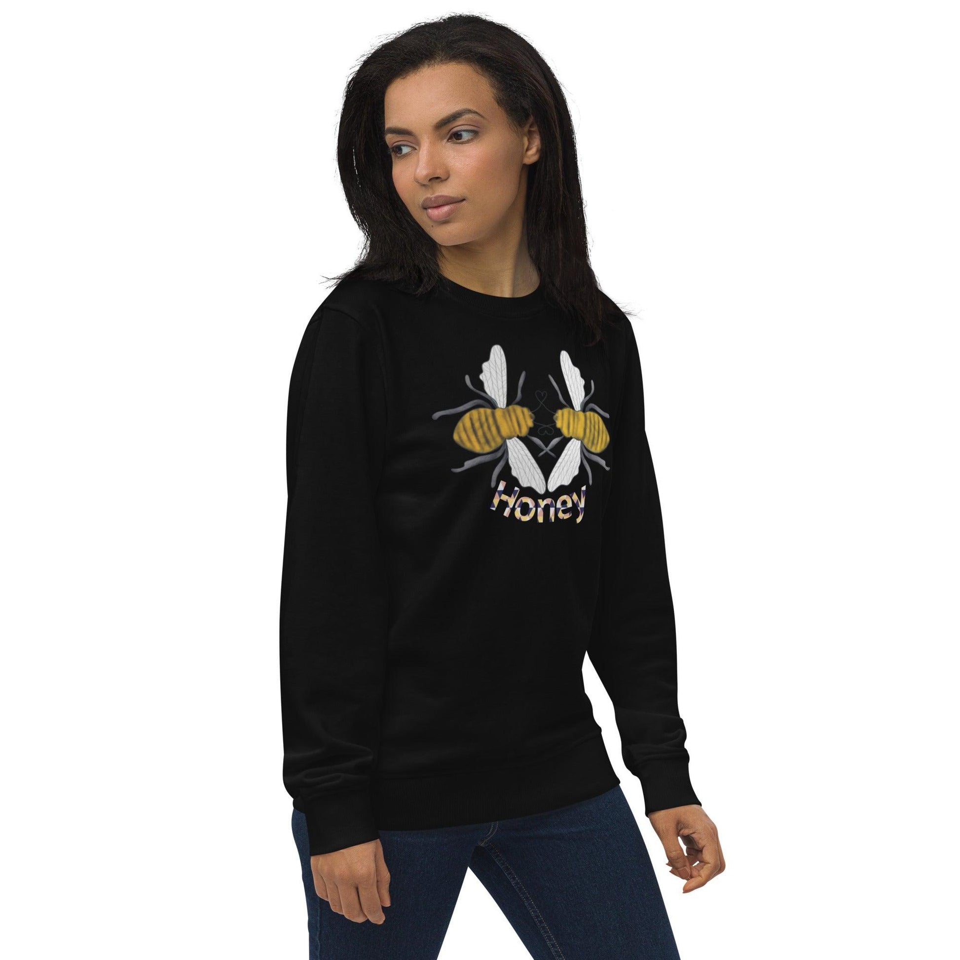 Honey Bee Love Valentines Day Unisex organic sweatshirt - Mina's Planet