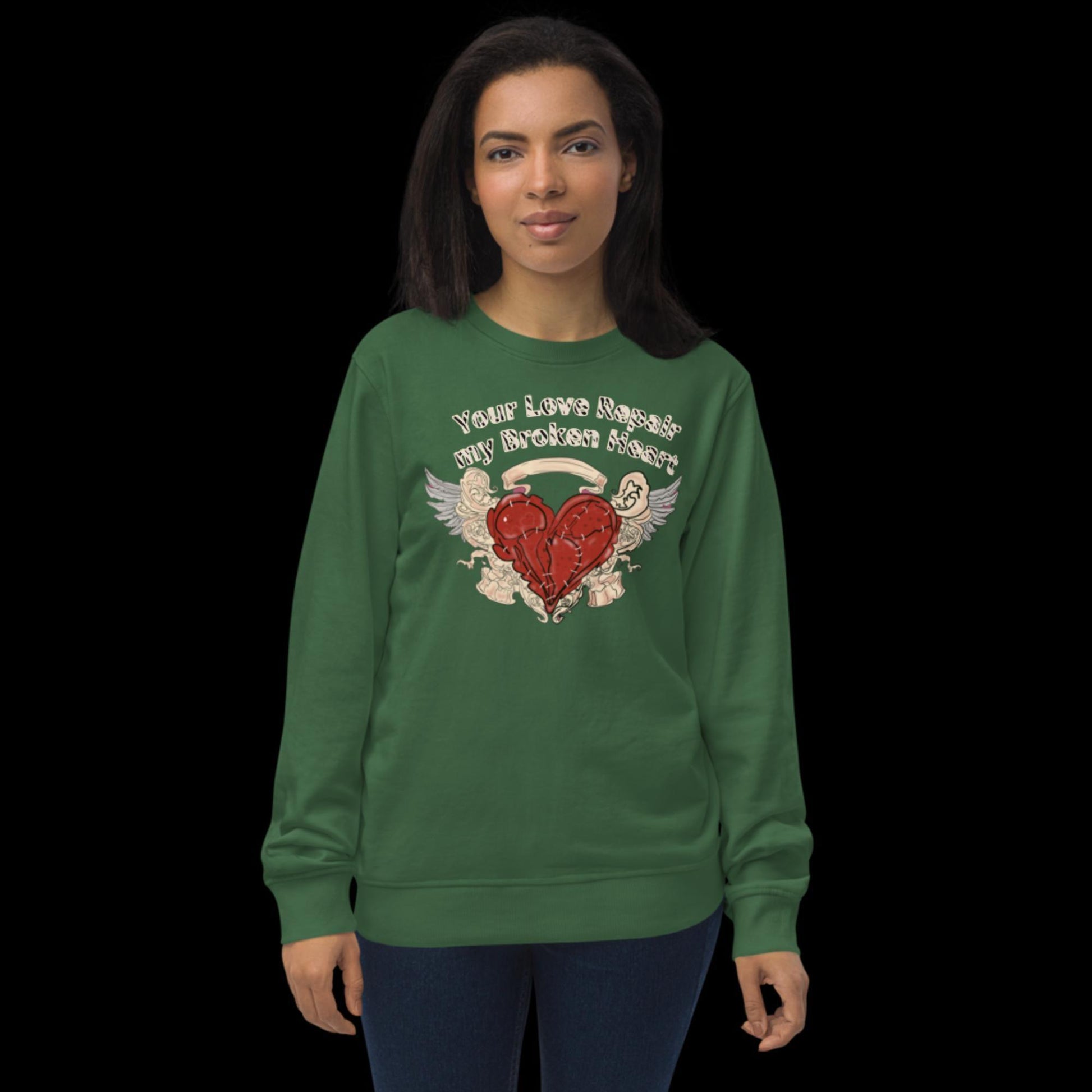 broken Heart Repair valentines day Unisex organic sweatshirt - Mina's Planet