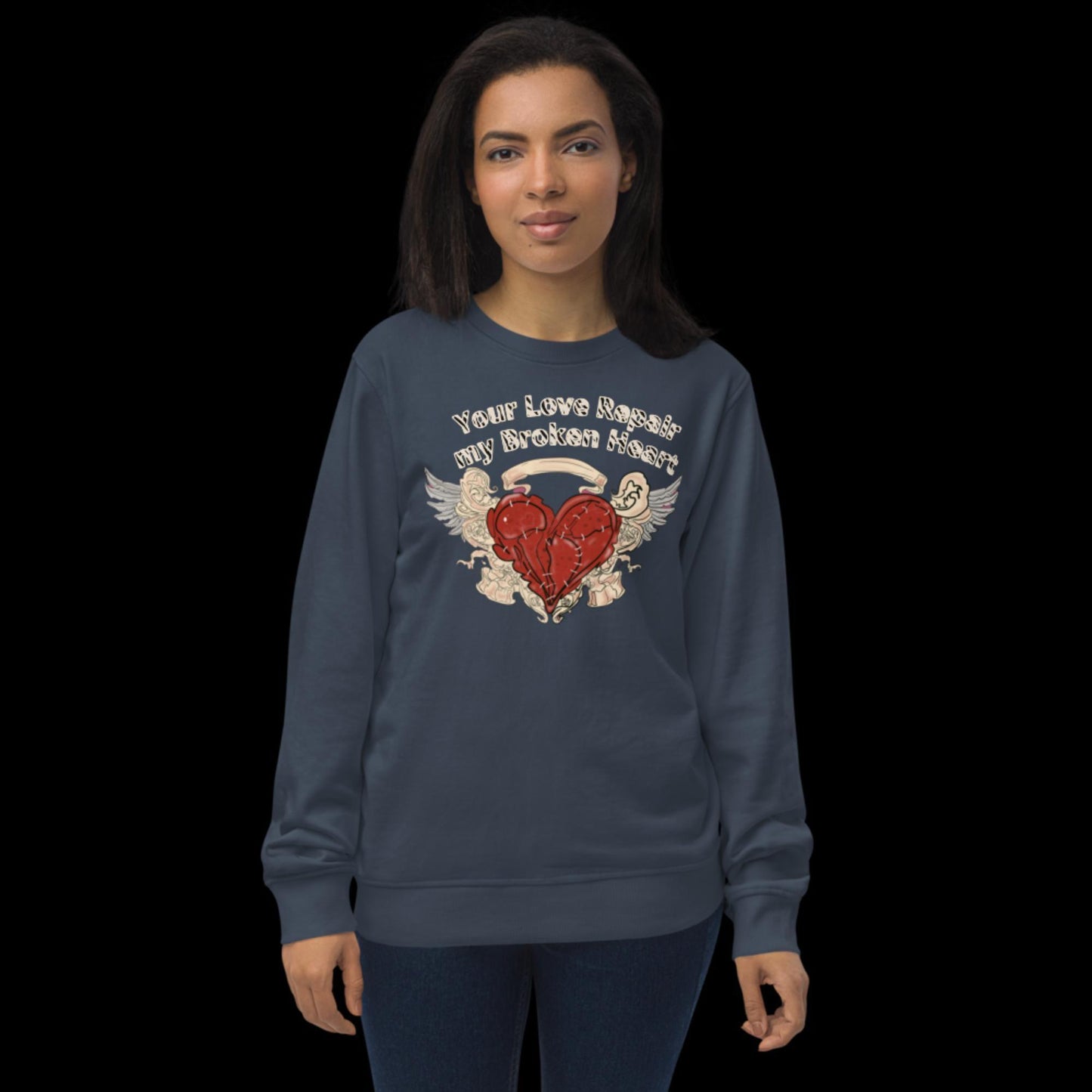 broken Heart Repair valentines day Unisex organic sweatshirt - Mina's Planet