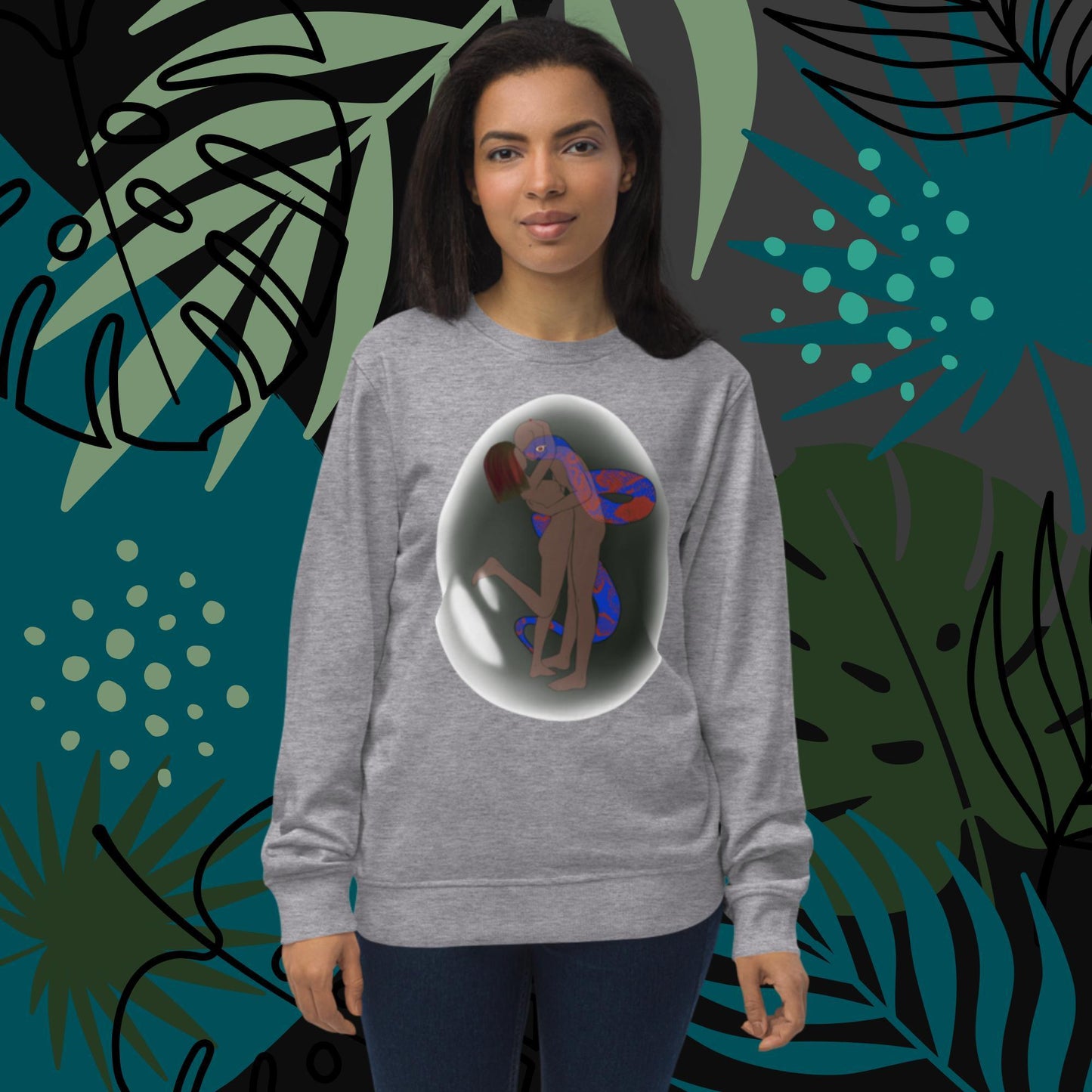 Love Bubble Valentines Day Unisex organic sweatshirt - Mina's Planet