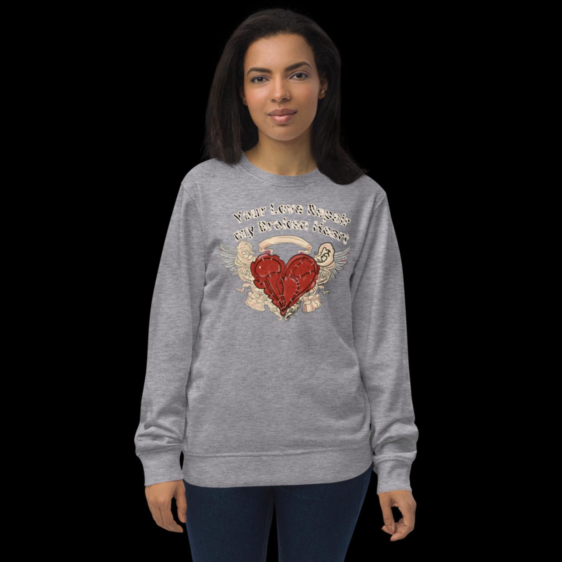 broken Heart Repair valentines day Unisex organic sweatshirt - Mina's Planet