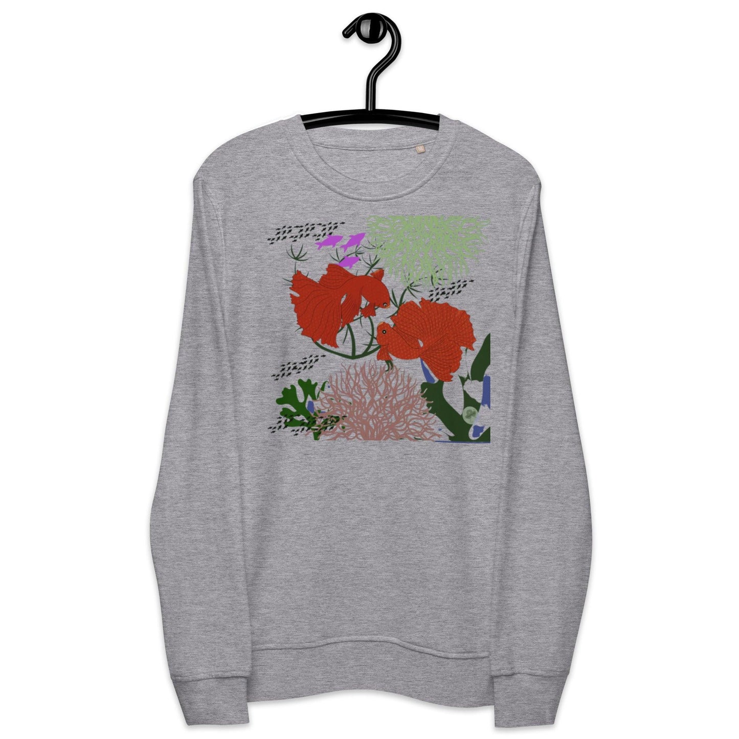 Fishes Love Valentines Day Unisex organic sweatshirt - Mina's Planet