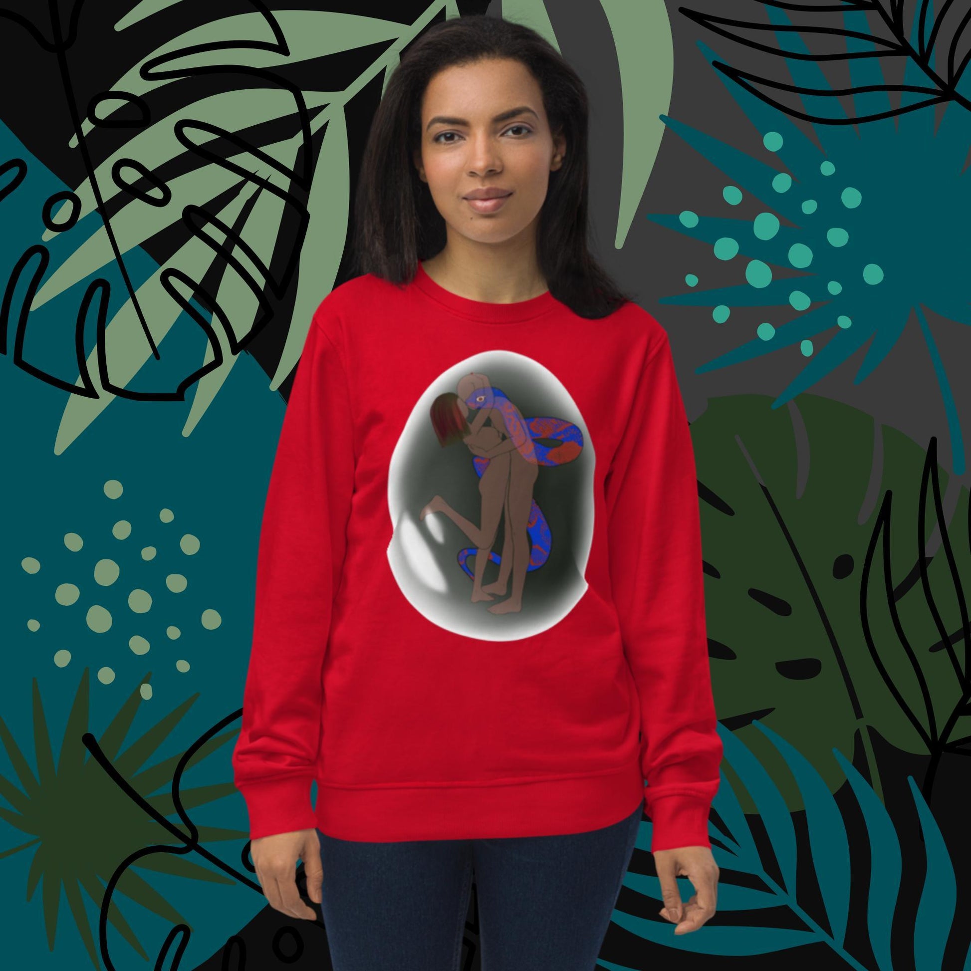 Love Bubble Valentines Day Unisex organic sweatshirt - Mina's Planet