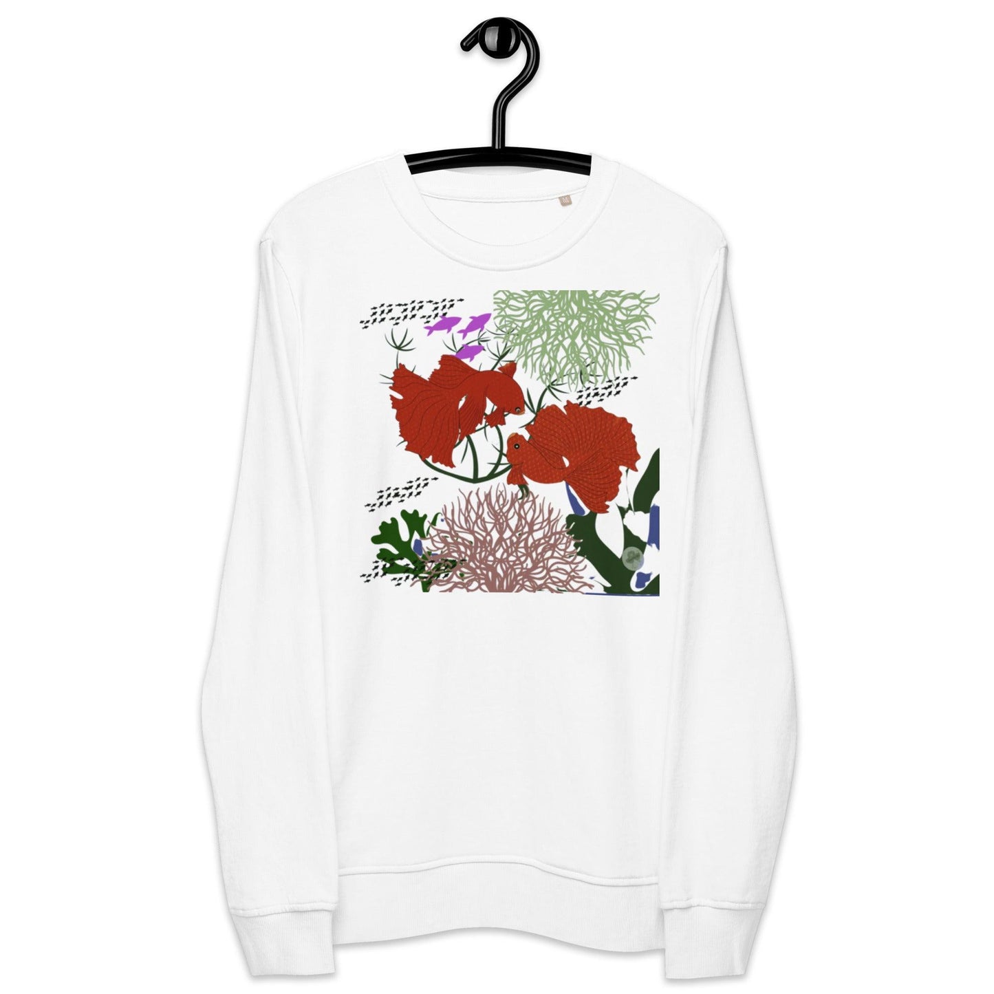 Fishes Love Valentines Day Unisex organic sweatshirt - Mina's Planet