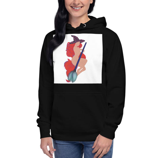 Unisex Hoodie Halloween Witch with broom - Mina's Planet