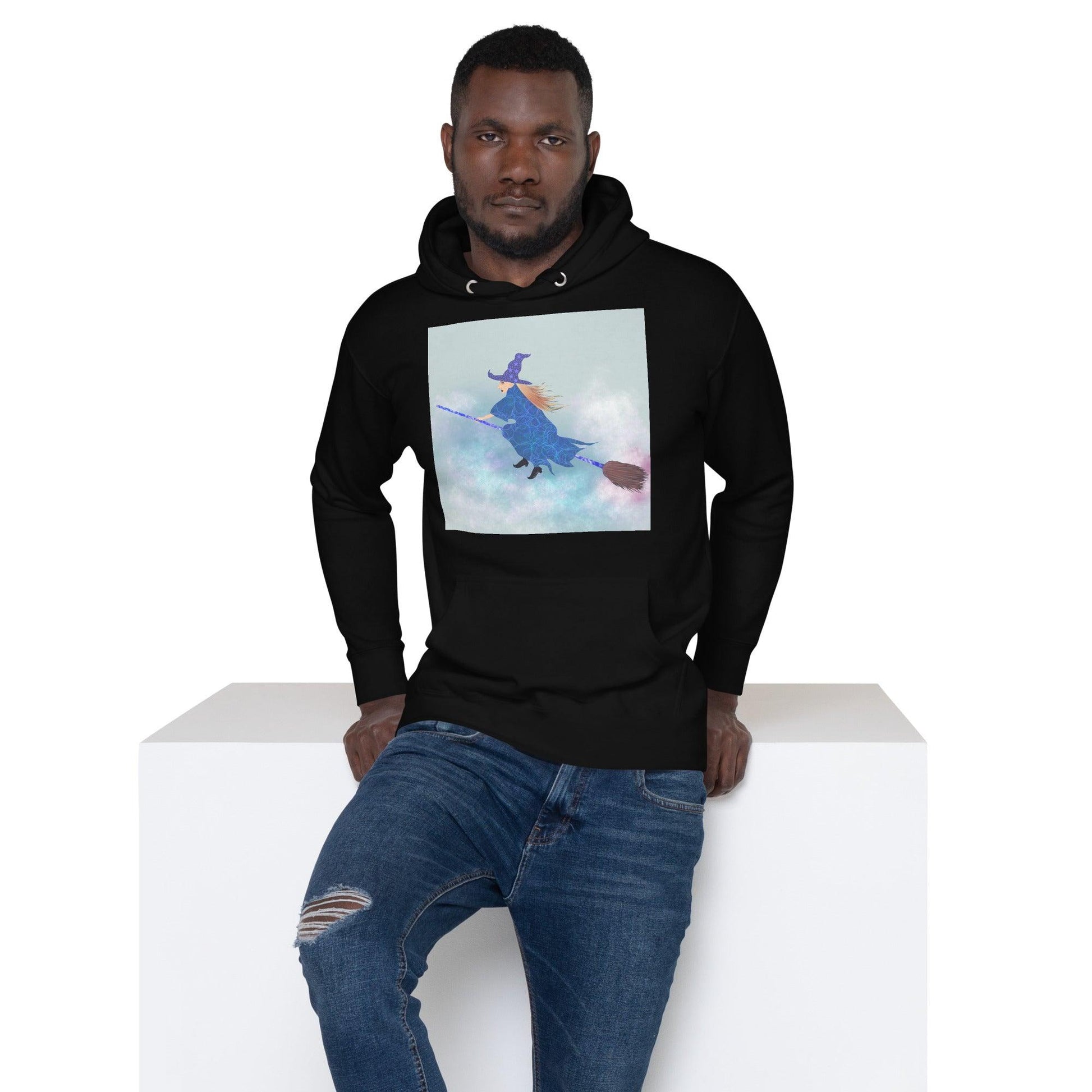 Unisex Hoodie Witch in clouds - Mina's Planet